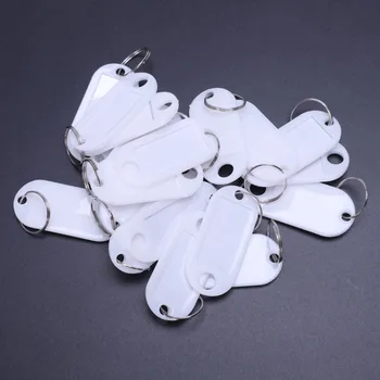 белый портативный пластиковый брелок для ключей, идентификационные бирки 20 штук