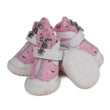 Весенне-летняя обувь для собак, дышащие сетчатые ботинки для маленьких собак, нескользящая обувь для домашних щенков, повседневные кроссовки