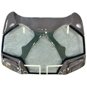 Горячая продажа capristo style carbon fiber прозрачная стеклянная крышка лопатки заднего капота автомобиля из углеродного волокна для Ferrari 488 Spider