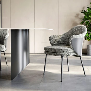 Итальянские легкие Роскошные дизайнерские обеденные стулья, Креативный стул для домашнего ресторана, Минималистичное кресло с тканевой спинкой, мебель для столовой