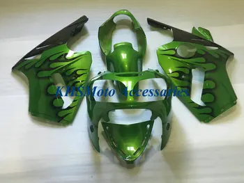 Комплект Мотоциклетных Обтекателей для KAWASAKI Ninja ZX12R 00 01 ZX-12R ZX 12R 2000 2001 Впрыск Топлива В Бак Черный, Огненно-Зеленый