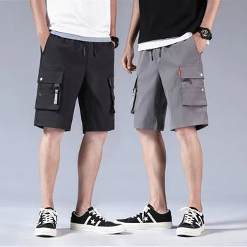 Летний корейский модный тренд, повседневная одежда, спортивные шорты с эластичной резинкой на талии, мужская спортивная одежда, брюки, мужские шорты Y2k