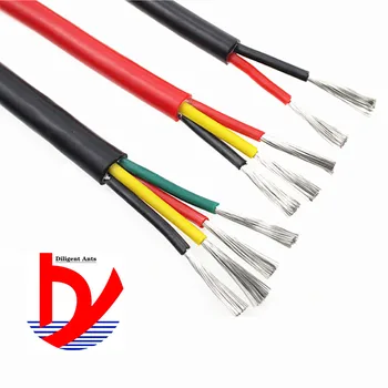 Провод Мягкий силиконовый кабель 2-жильный 3-жильный 4-жильный 5-жильный 6-жильный 8-жильный 0,2 мм 0,3 мм 0,5 мм 0,75 мм 1,0 мм 1,5 мм термостойкий 180 °