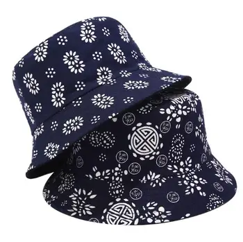 Реверсивная рыбацкая шляпа-панама, вводная кепка, синие и белые фарфоровые солнцезащитные кепки для женщин на открытом воздухе